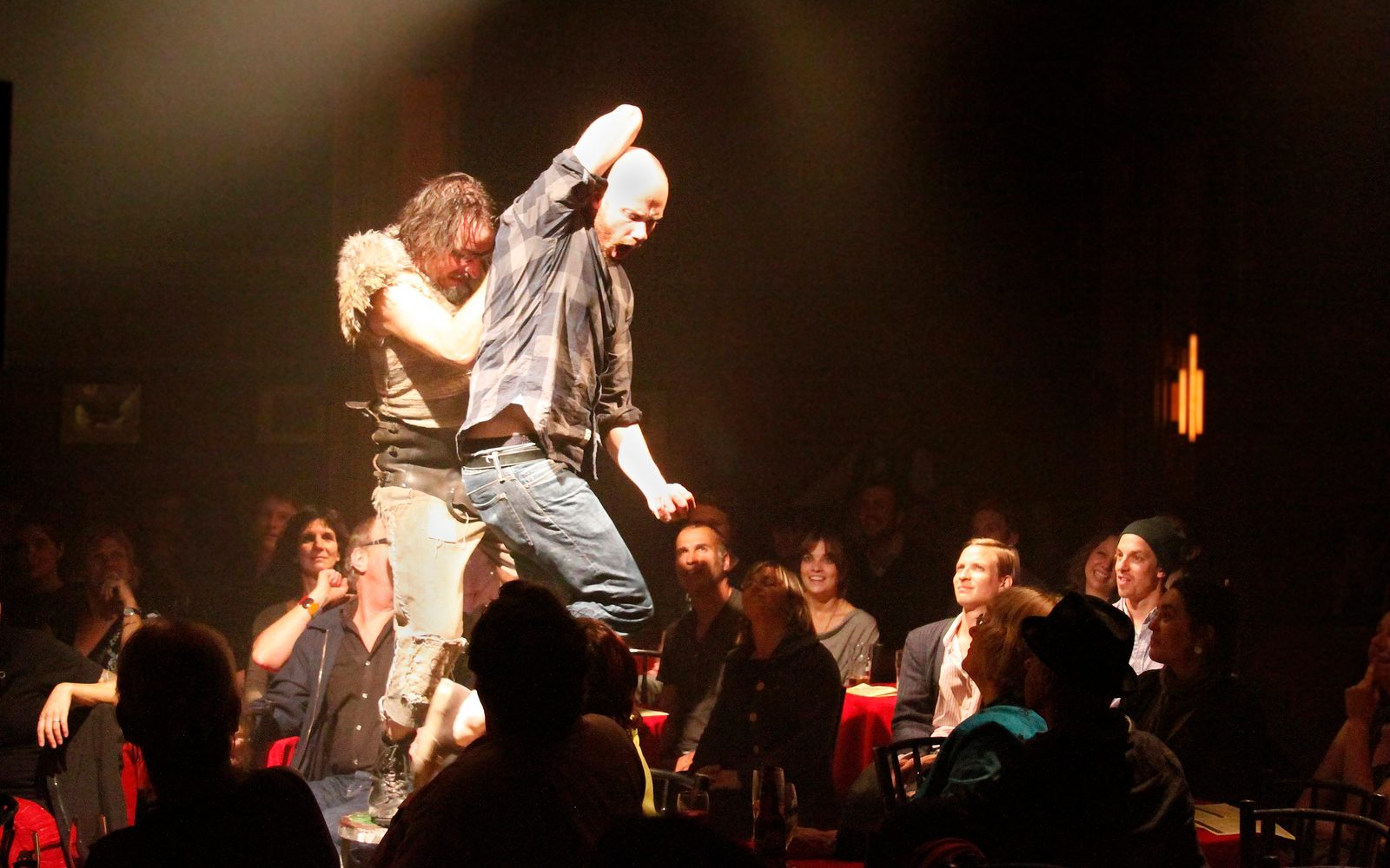 Jason Craig and Rod Hipskind in the Shotgun Players’ production of Beowulf—A Thousand Years of Baggage.